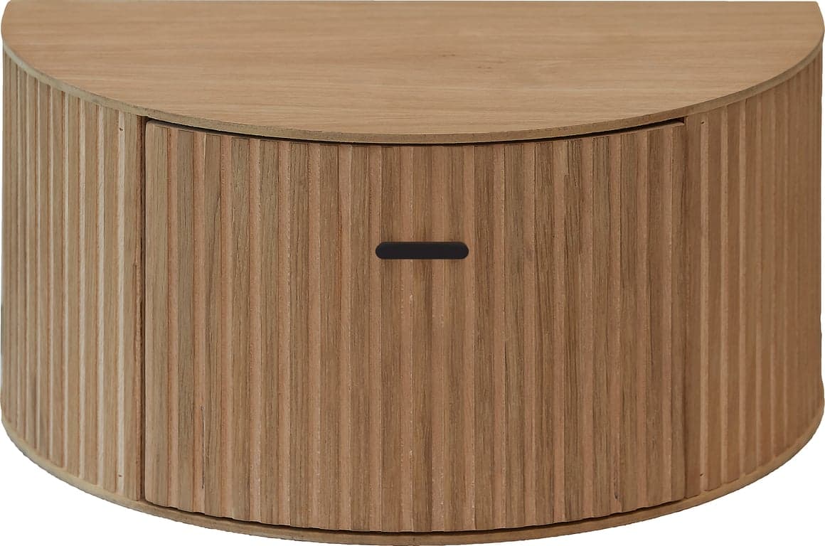 Bilde av Linea buet nattbord (44 x 25, H 20 cm, vegghengt, lys naturoljet)