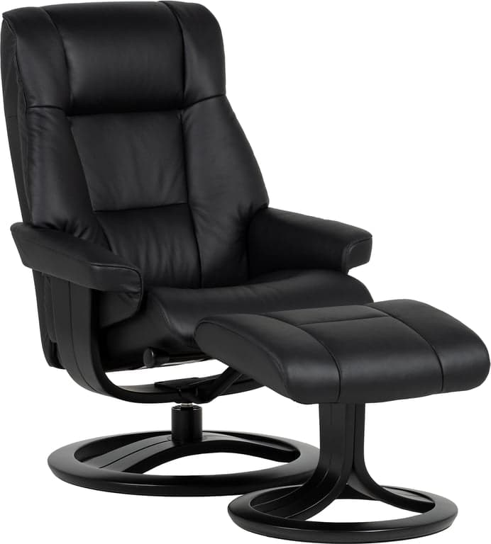 Bilde av Dream hvilestol (m/skammel, hel hud Essenza Nero)