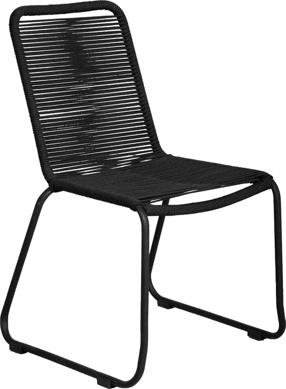 Bilde av Rope spisestol (Hagemøbel i svart stål kledd i polyester rope.)