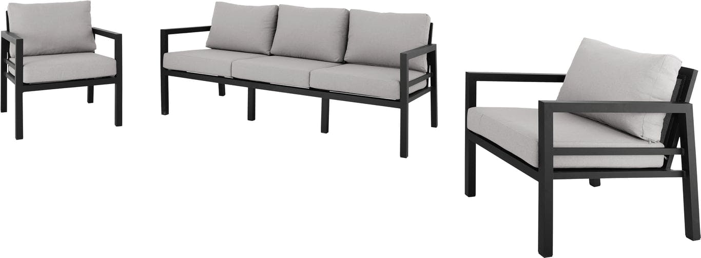 Bilde av Isabella sofagruppe 3+1+1  (i svart ramme, champagnefarget pute i Olefin)