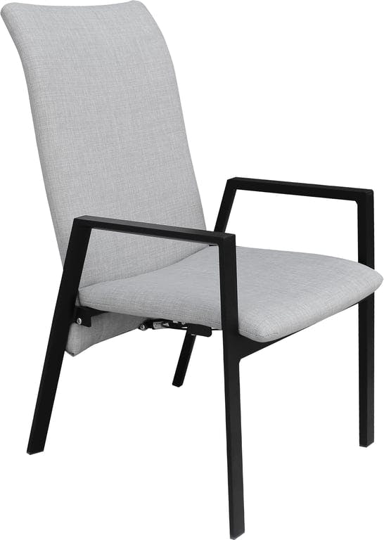 Bilde av Abel recliner stol (Hagemøbel i svart aluminiums ramme, mikset olefin og textilene trekk og med hurtigtørkende skum på innsiden. Med trinnløs justering av rygg.)