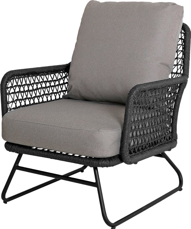 Bilde av Brindisi stol   (svart ramme, hampfargede Olefin puter)