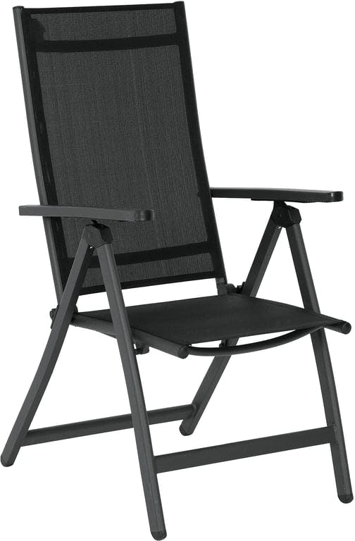 Bilde av Sinola regulerbar stol (Hagemøbel med regulerbar 5-posisjon. I svart aluminium, kledd i Textilene.)